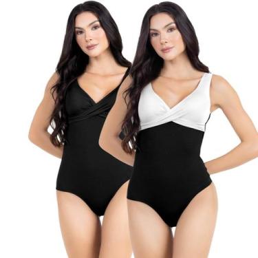 Imagem de Maiô Body Efeito Chapa Barriga Kit 2 Peças Feminino Com Bojo - HYPE MO
