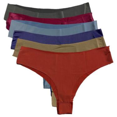 Imagem de Kit 6 Calcinhas Fio Dental Fristyle Em Microfibra Sem Costura Adulto A