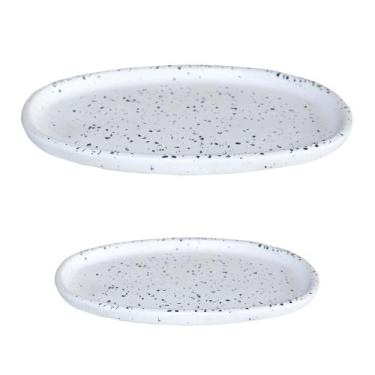 Imagem de Bandeja Para Banheiro Bandeja Decorativa Oval Grande Peônia Artesanal 