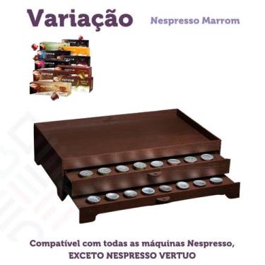 Imagem de Bandeja porta capsula cantinho do café grande mdf reforçado com 2 gave