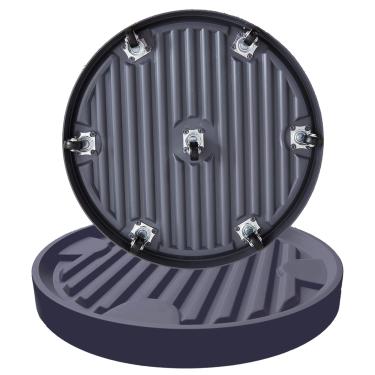 Imagem de Dcpes Suporte de plantas com rodas, carrinho de plantas com 7 rodízios ocultos, suporte de planta de rolamento resistente, suporte de paletes de plantas internas, azul-escuro, cinza, 39 cm, pacote com 2