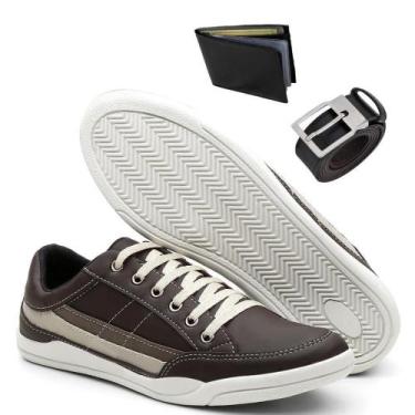 Imagem de Kit Sapatênis Masculino + Carteira + Cinto Básico Casual - Kreeper, Ca