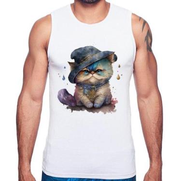 Imagem de Regata Gato Persa Watercolor  - Foca na Moda, Branco, GGG