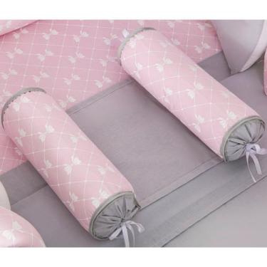 Imagem de Rolinho Segura Bebê Ursa Mel Rosa com Cinza - Talismã