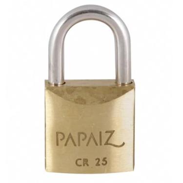 Imagem de Cadeado Papaiz 25mm Haste Reforçada Com Duas Chaves Alta segurança CR2