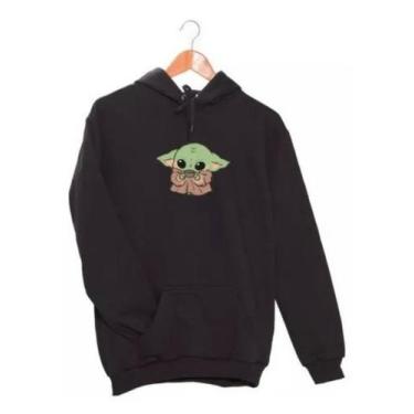Imagem de Blusa Stars Wars Baby Yoda Moletom Canguru Tumblr Desenho - SEMPRENALU
