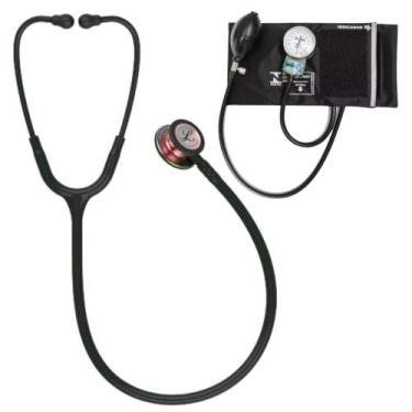 Imagem de Estetoscópio Littmann Classic lll + Esfigmomanômetro Pamed - Cores Var