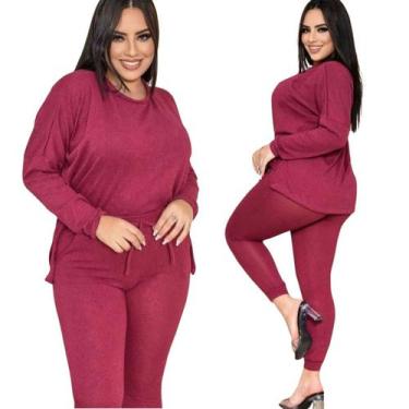 Imagem de Conjunto Moletinho Blusa Manga Longa Calça Agasalho Blusa - Dona Moça,