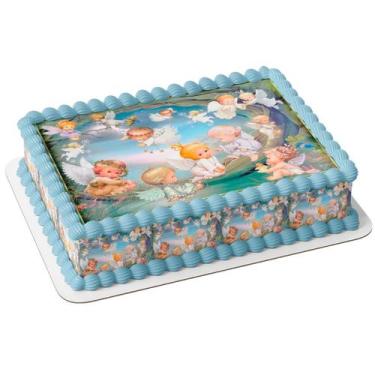 Imagem de Papel arroz e faixa para bolo festa comemoração aniversário anjo anjin