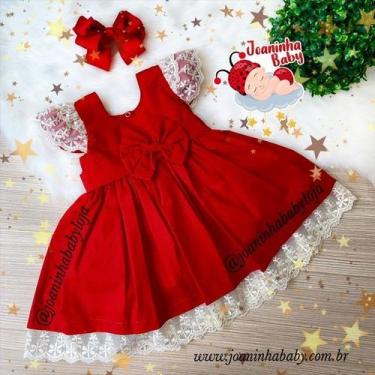 Imagem de Vestido Vermelho Rendado Lizzie - JOANINHA BABY, 06M A 12 MESES