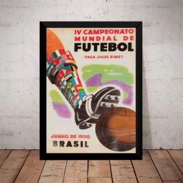 Imagem de Quadro Copa Do Mundo Fifa De 1950 Cartaz Poster Moldurado - Fanarte