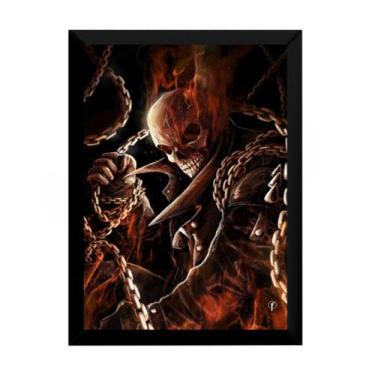 Imagem de Quadro Arte Motoqueiro Fantasma Ghost Rider Hq 42x29cm - Fanarte