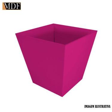 Imagem de Kit 25 Cachepot Liso Borda Reta 13,5x13,5 Mdf Madeira Pintado - ATACAD