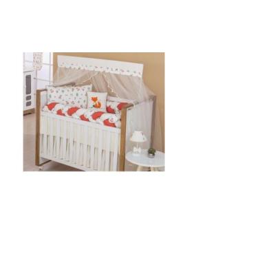 Imagem de Kit enxoval para berço modelo de trança raposa bege menino neutro - ME