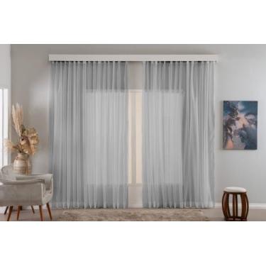 Imagem de Cortina Luxo Transparente Voil/voal 5 Metros Para Trilho Suiço Max Sim