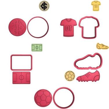 Imagem de Kit 5 Cortadores Inter Camisa Chuteira Campo Bola - DOCE IMPRESSO, 7,0
