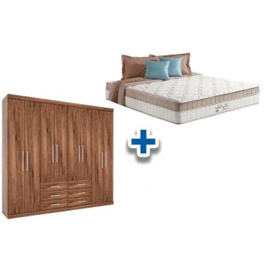 Imagem de Cama Box Casal + Colchão King Best + Guarda Roupa Master 8.6 Demolição