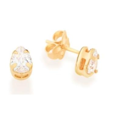 Imagem de kit BRINCOs INFANTIis BANHADOs Rommanel - TAM.ÚNICO 5259290006 e formato coração com aplique de rhodium.med 0,6 mm