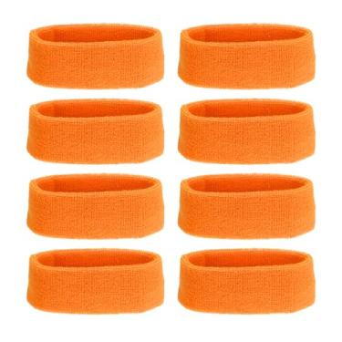 Imagem de PATIKIL Bandanas de suor, 8 peças, tecido felpudo para mulheres, homens, esportes, basquete, tênis, academia, malhar, laranja