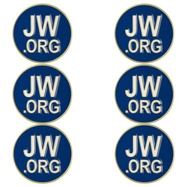 Imagem de JW.org Alfinetes de lapela esmaltados JW.org gravata de pescoço clipe feminino ou masculino ternos redondos azul testemunha de Jeová broche de lapela atacado, Small, Ferroligas, Sem Pedra Preciosa