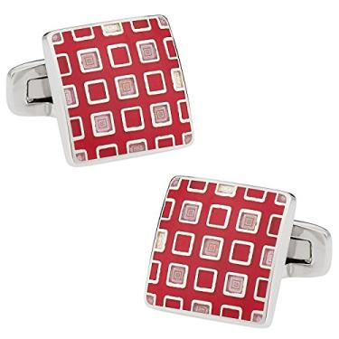 Imagem de Abotoaduras rosa e vermelho com caixa de apresentação Cuff-Daddy