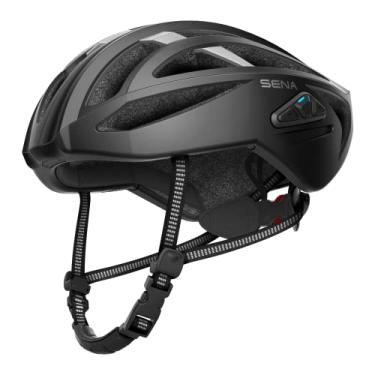 Imagem de Sena Capacete De Ciclismo De Estrada Inteligente R2X Com Alexa Integrada E Intercomunicador De Malha (Preto Fosco, Grande)