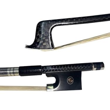 Imagem de yinfeel Pequeno arco de violino de fibra de carbono trançado cabelo de cavalo branco 3/4, 1/2, 1/4, 1/8 para crianças (1/4)