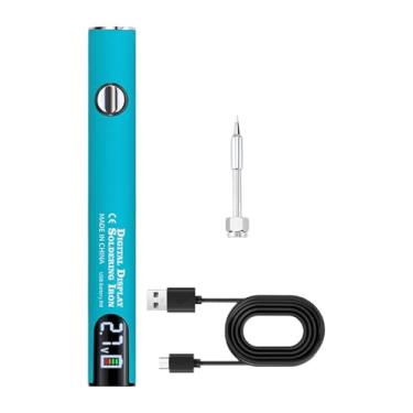 Imagem de Ioensy Kit de ferro de solda sem fio portátil caneta de solda elétrica 2.7v 3.4v 4.2v premium fácil de usar 510 fios usb recarregável, Conjunto Azul