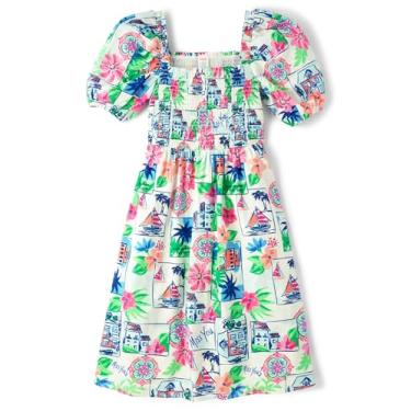 Imagem de Gymboree Vestidos femininos de manga curta combinando Mommy and Me, Mar tropical - adulto, P