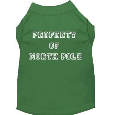 Imagem de Mirage Pet Products Camisetas estampadas Property of North Pole de 35,5 cm para animais de estimação, grande, verde esmeralda