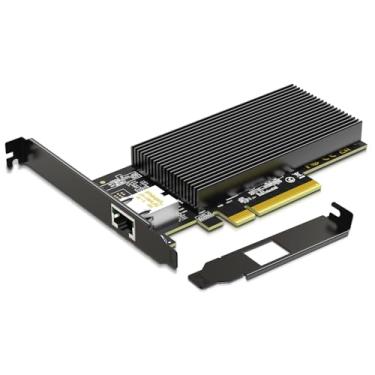 Imagem de Placa de rede RJ45 PCI-E de 10 GB com controlador X540, adaptador Ethernet Gigaplus X540-1T 10 Gb com placa de rede PCI-E única de 10 Gbe, suporta servidores Windows/Linux/ESX