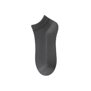 Imagem de 3 pares - Meias masculinas de algodão puro primavera/verão de malha fina masculina de algodão puro - cinza ferro