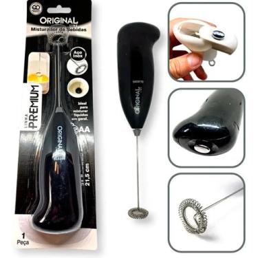 Imagem de Mini Mixer A Pilhas Inox Café Leite Nescau Toddy Whey Shake - MISTURAD