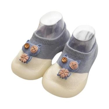 Imagem de Meias de Bebê Antiderrapantes com Design de Gatinho - Algodão Macio pa