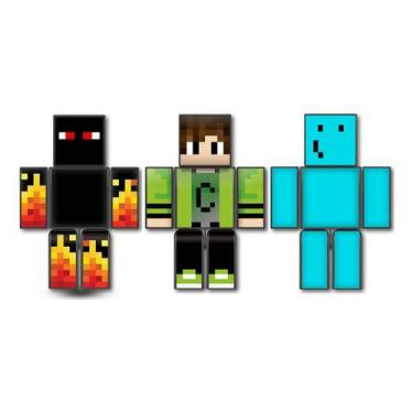 Imagem de Bonecos do jogo Minecraft Athos Problems Cadres 35cm 3un - Algazarra