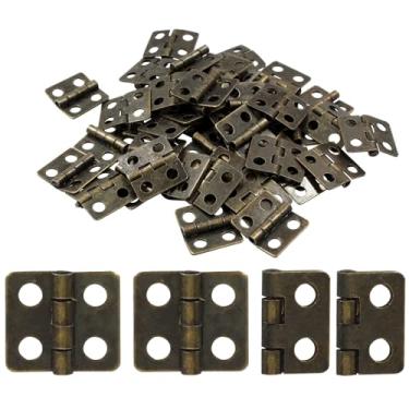 Imagem de Aracombie 48 peças dobradiças dobráveis de 1/2 x 1/2 polegada, dobradiças de prata para caixa de joias pequenas dobradiças de armário, mini dobradiças de porta de caixa para caixas de artesanato,