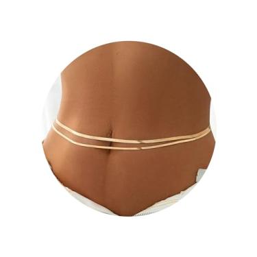 Imagem de Turandoss Correntes de cintura banhadas a ouro para mulheres, corrente de barriga em camadas douradas para cintura ajustável para biquíni sexy, 27'+10', Metal, Zircônia cúbica