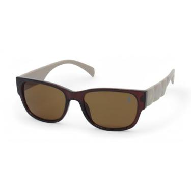 Imagem de Óculos de Sol Polo London Club Feminino, design Clássico com Lente Proteção UV400 - Kit contém Case Couro ECO (Marrom) (Marrom)