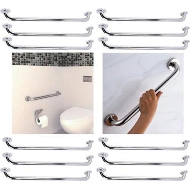 Imagem de Barra Alça Apoio 70cm Evita Queda Acidentes Kit 12 Uni Cadeirante Gest