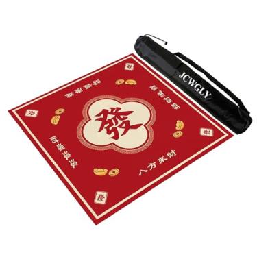 Imagem de Tapete De Mahjong Antiderrapante Grosso E Silencioso Para Mesa, Toalha De Mesa Com Redução De Ruído Para Cartas De Pôquer Mahjong E Jogos De Tabuleiro, Macio E Resistente Ao Desgaste(Red 1,100x100 cm/