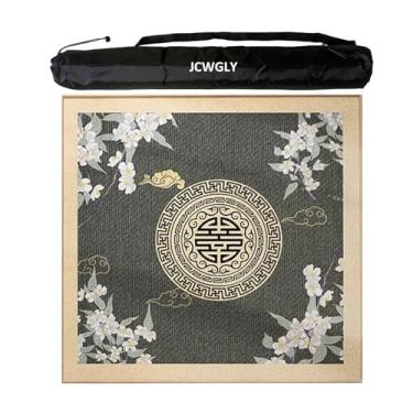 Imagem de Tapete Grande De Mahjong Para Jogos De Tabuleiro De Pôquer, Capa De Mesa Antiderrapante E Resistente Ao Desgaste, Tapete De Mesa Com Cancelamento De Ruído Para Festa De Reunião Familiar(85x85 cm/33.46