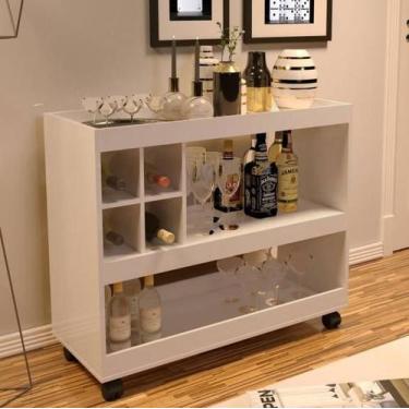 Imagem de Aparador Bar 4050 Adega Com Rodízios Barzinho Luxo - Ofertamo, Perola