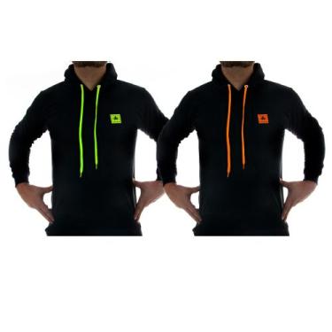 Imagem de Moletom Masculino kit 2 Blusas Neon - Island Shark, Preto, Verde, Pret