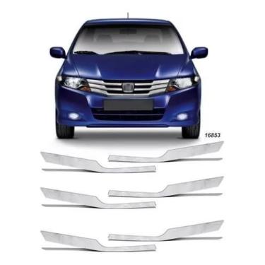 Imagem de Aplique Grade Dianteira Honda City 09 A 14 Cromado Tuning - Resitank