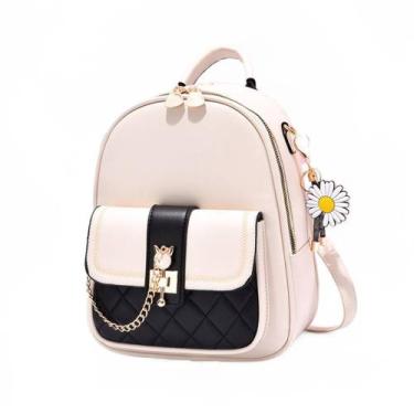 Imagem de Mochila Feminina de Couro Macio - Grande Capacidade e Estilo Fashion