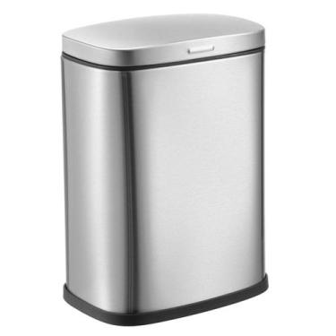 Imagem de Lixeira Inox Metal Escovado 3l Cozinha Banheiro Amortecedor - Kadê