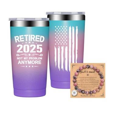 Imagem de Fufandi Retired 2023 Not My Problem Anymore - Presentes de aposentadoria para mulheres 2023 - Presentes engraçados de aposentadoria de 2023 para mulheres, mãe, colegas de trabalho, professores, melhor amiga, enfermeira, médica - copo