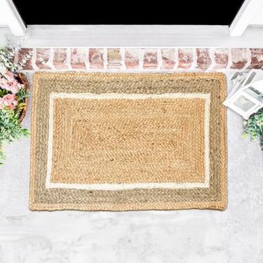 Imagem de Chardin home Capacho de juta de 43 x 73 cm – Tapete de fibra natural trançado feito à mão, tapete de boas-vindas reversível para ambientes internos e externos, tapete de entrada durável para porta da