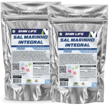 Imagem de Sal Marinho Integral Moído Iodado 2kg 100% Integral De Mossoro