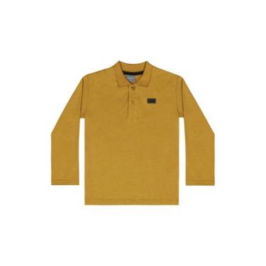 Imagem de Polo em Meia Malha Infantil Menino Quimby, Marrom, 1